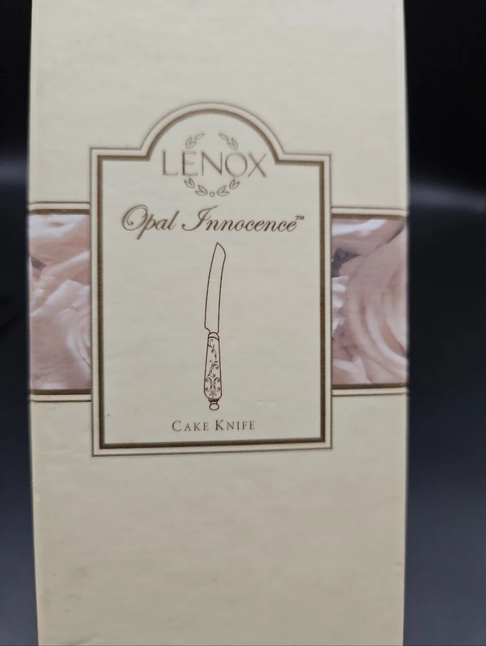 Vintage Lenox Opal Innocence Carved Cake Knife w/ Box 13 inches